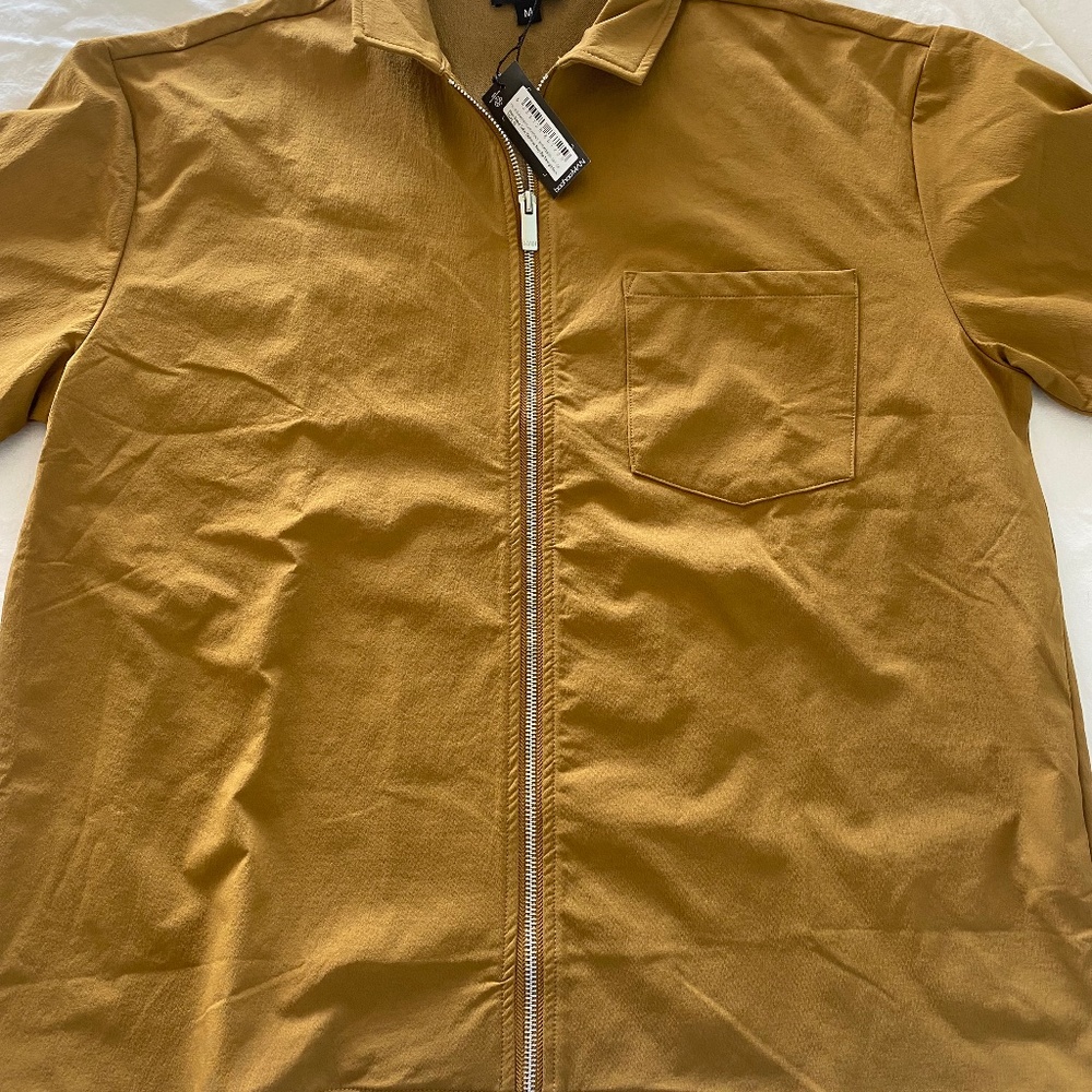 Men’s shirt sleeve shirt jacket (dark taupe)